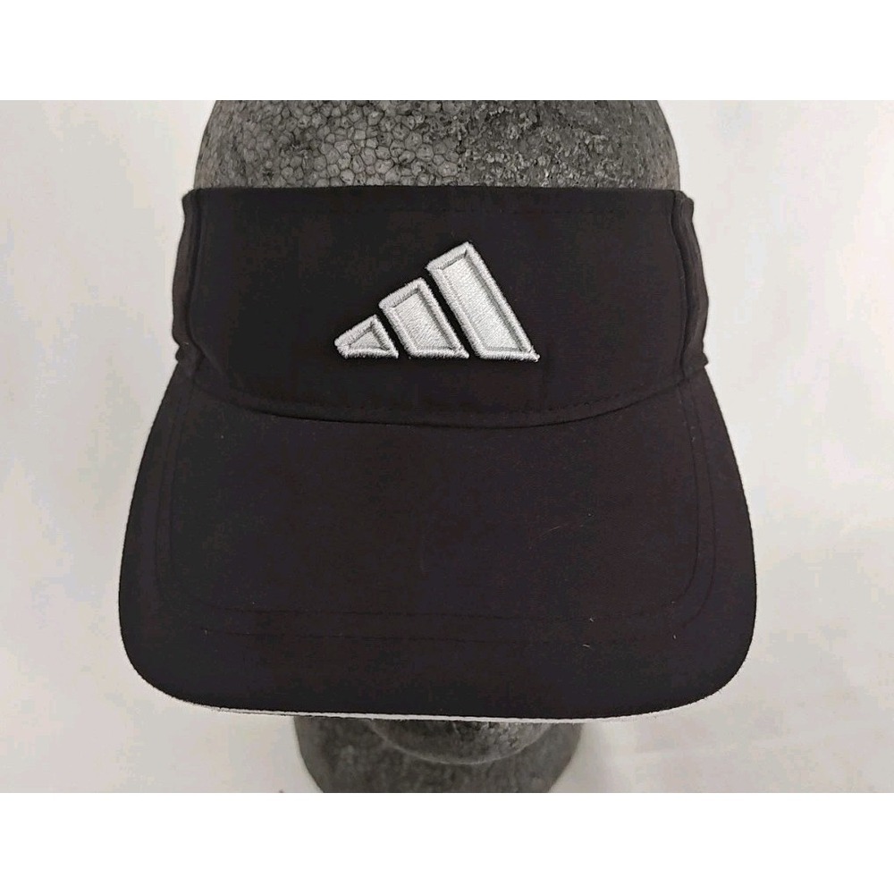 Adidas Climalite Black Golf Embroidered Logo Strapback Visor Cap Hat Adjustable
